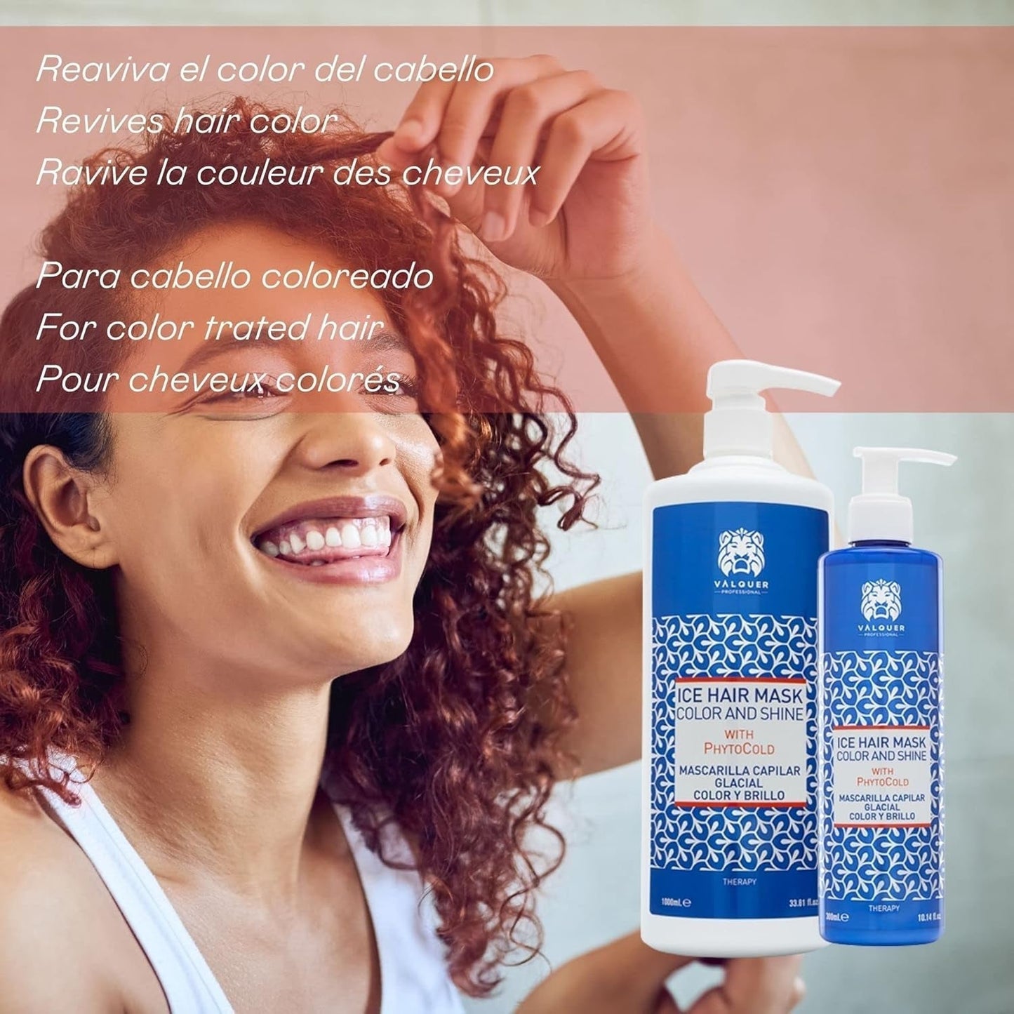 Valquer Profesional Ice Hair Mask Color and Shine – Für gefärbtes Haar, 1000 ml Haarmaske Naty Shop