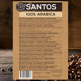 COFFEE CRUISE Santos Kaffeebohnen 1kg – Mittlere Röstung – Aroma Karamell – Für alle Kaffeemaschinen – 100 % arabisch