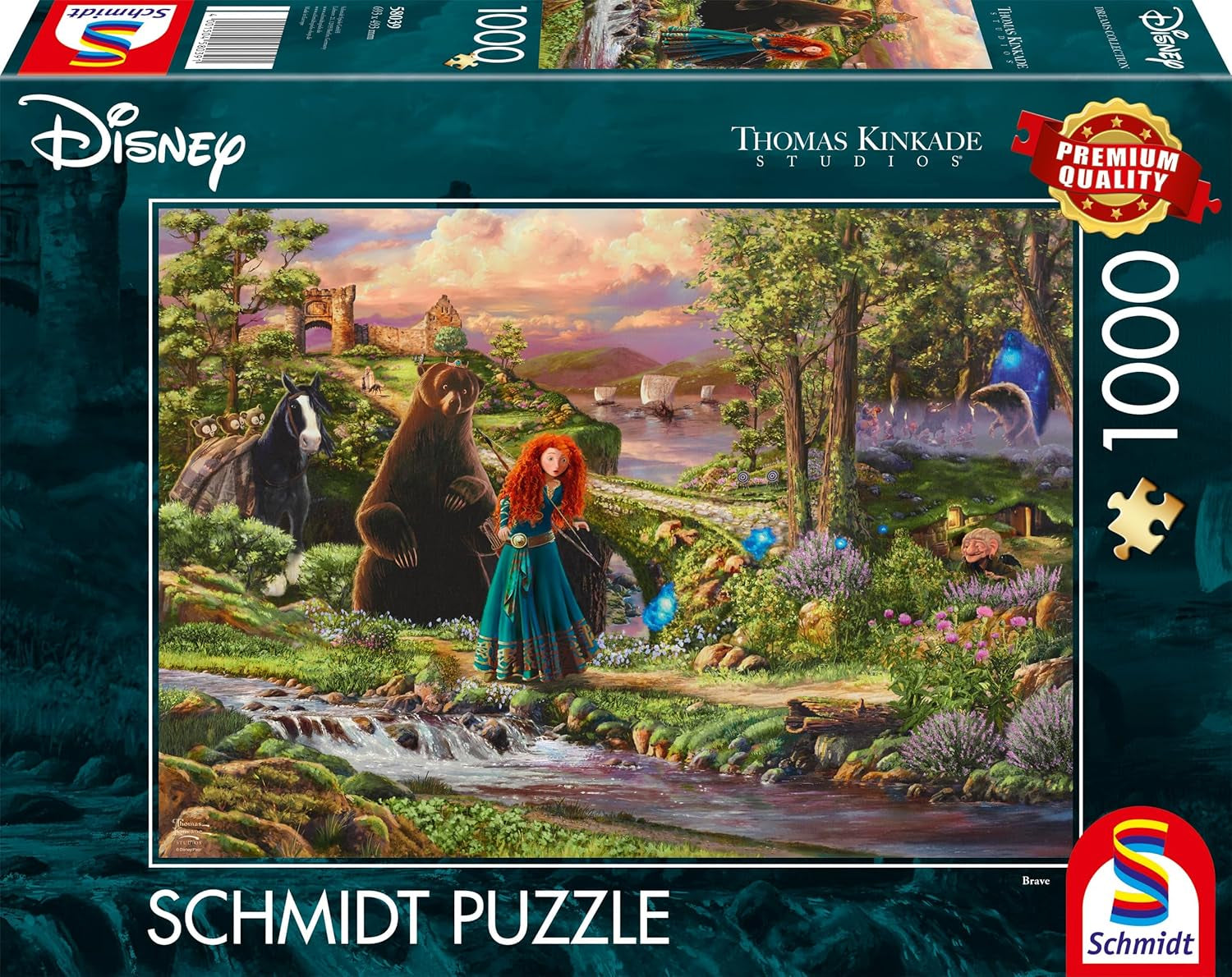 Schmidt Spiele 58039 Disney, Brave, Merida, Thomas Kinkade, Puzzle 1000 Teile, mehrfarbig Puzzle Naty Shop Standardtitel