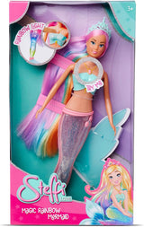 Steffi Love Magic Rainbow Mermaid, Meerjungfrauenpuppe mit Magic Rainbow Light-Funktion und extra langen Haaren, 39 cm, ab 3 Jahren