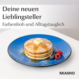 MIAMIO – Set mit 6 Tellern/Speisetellern aus Keramiksteinzeug – Le Papillon-Kollektion (bunt, kleine Teller (6x))