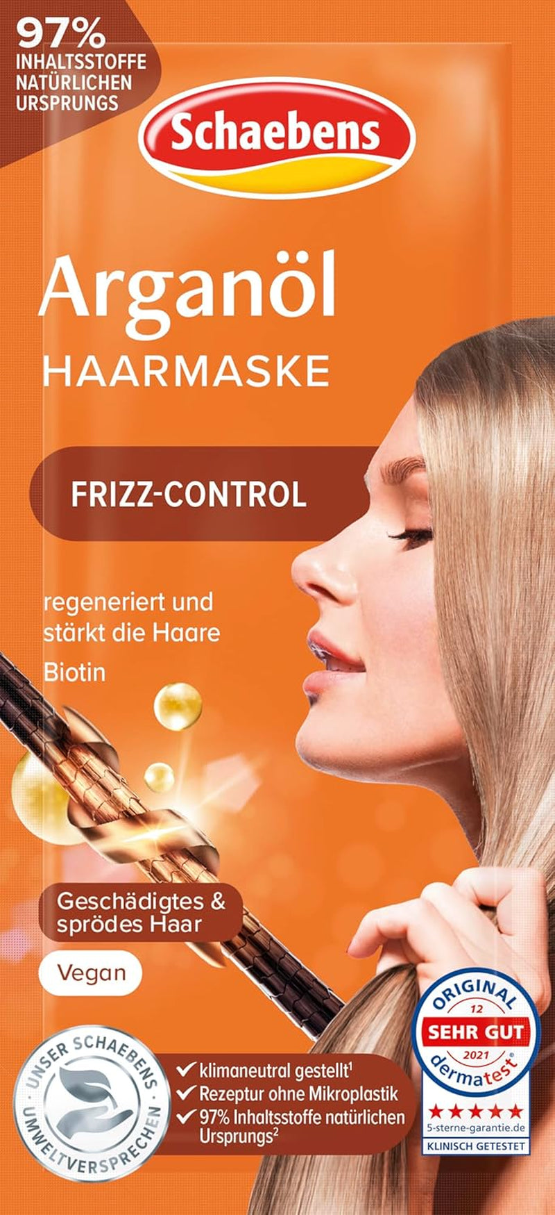 Haarmaske mit Arganöl – Frizz-Kontrolle – für strapaziertes und brüchiges Haar VEGAN Haarmaske Naty Shop Standardtitel