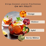 Oh My Fruit BIO Früchtetee 100 g (50 Tassen) | Loser Früchtetee mit Äpfeln, Hibiskus, Himbeeren, Orangen und Steviablättern REPLANTEA