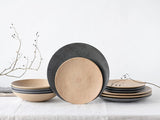 CreaTable, 13139, Serie Catania, 12-teiliges Geschirrset, Tellerset aus Porzellan, spülmaschinen- und mikrowellengeeignet, hergestellt in Portugal