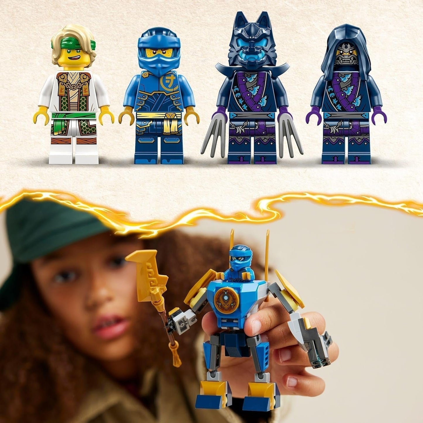 LEGO NINJAGO Jay Battle Mech, Ninja-Spielzeug für Kinder mit Figuren, einschließlich Jay-Minifigur mit Mini-Katana, Actionfiguren und Mech, kleines Geschenk für kreative Jungen und Mädchen ab 6 Jahren 71805 Bausets Besuchen Sie den LEGO-Store