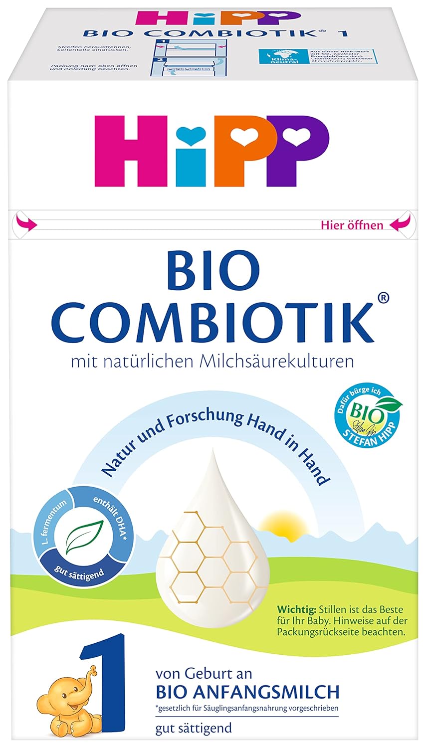 Milchnahrung mit Bio-Milch Hipp PRE BIO Combiotik, 4er Pack (4 x 600g) Naty Shop