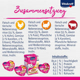 Vitakraft Poésie Création, Tender Selection, Nassfutter für Katzen, Nassfutter für Katzen in Soße, mit Huhn, mit Truthahn, mit Rindfleisch, ohne Zuckerzusatz und Getreide (1 Packung à 6 x 85g)