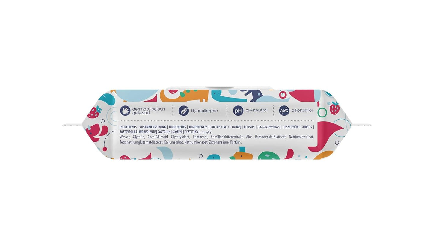 Kindii Fun Nasses Toilettenpapier – (10 x 60 Stück) Nasses Toilettenpapier – Kamille, Aloe Vera, pH-neutral, wasserbar, erfrischt den Intimbereich – 600 Stück