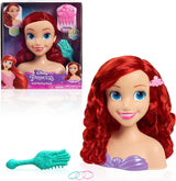 Ariel Just Play Disney Prinzessinnen-Haarkopf, 20 cm, mit Zubehör, 7-teiliges Set, rotes Haarspielzeug für Kinder ab 3 Jahren