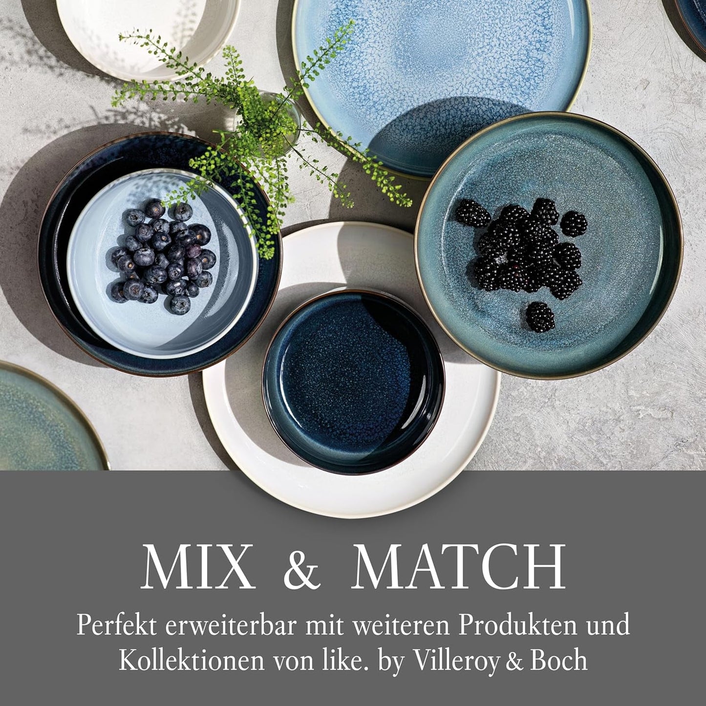 wie. by Villeroy & Boch – Crafted Cotton Dinner-Set 4 teilig Weiß, Spülmaschinenfest, Mikrowellensicher, Geschirrset, Tafelservice Modern, Speiseteller, Tiefe Teller, Pottery-Look, Premium Porzellan