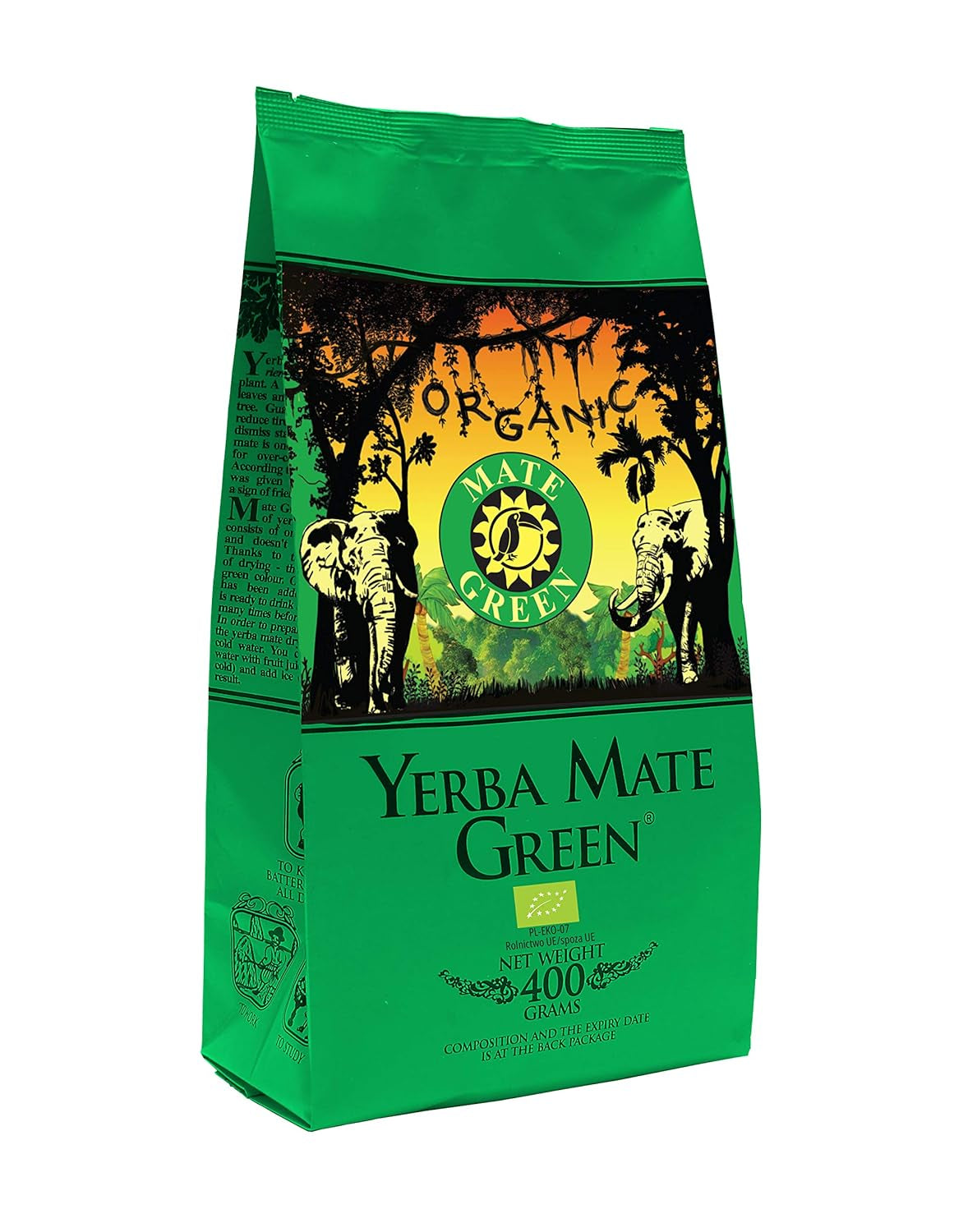 Yerba „BIO“ 400g Bio-Mate-Tee, Bio, natürliches Stimulans und Energizer mit Koffein, Yerba-Mate-Tee mit Früchten, stark koffeinhaltiger Mate-Tee, hohe Qualität