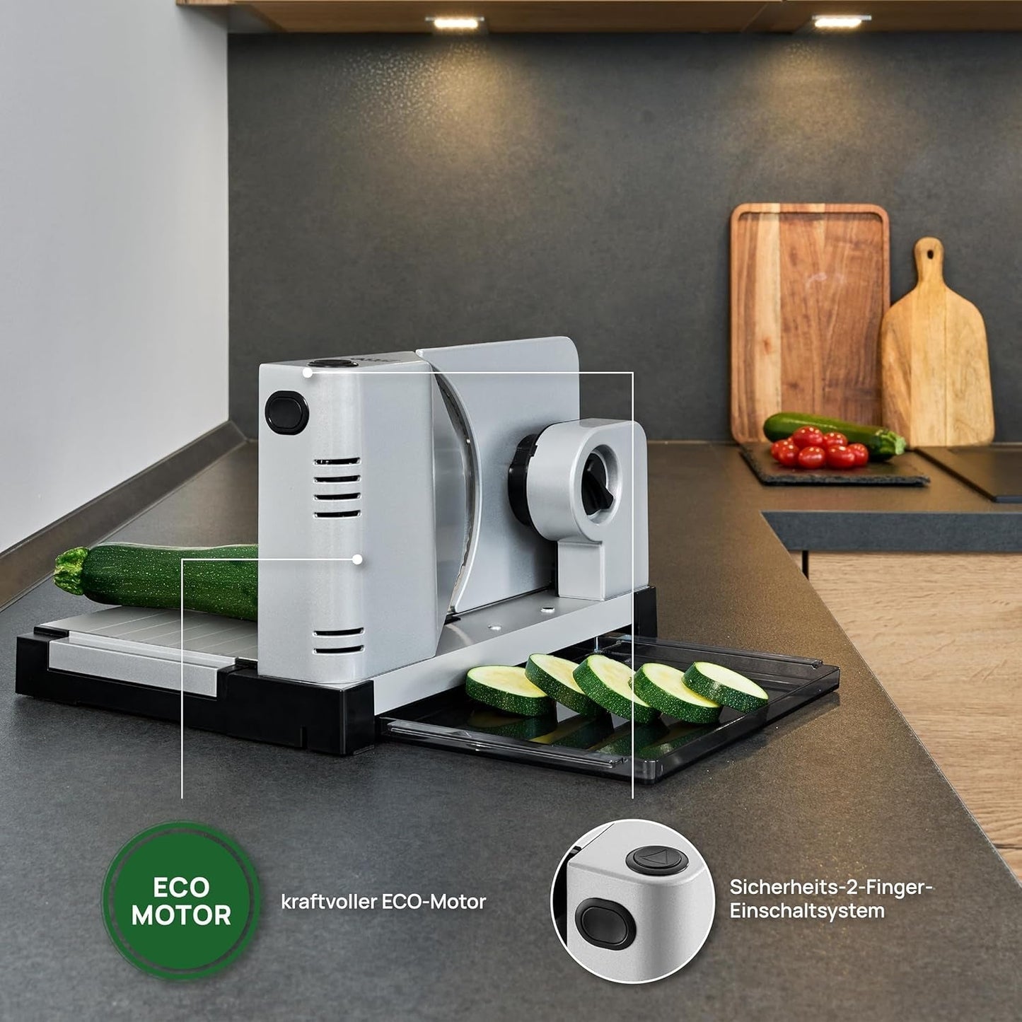 Ritter Icaro 7, multifunktionaler elektrischer Allesschneider Rasnite und Allesschneider Naty Shop