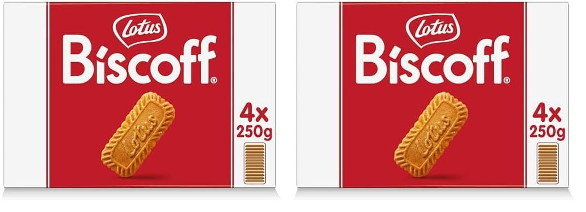 Lotus Biscoff | Original karamellisierte Kekse | Einzigartiger knuspriger Geschmack | Vegan | Keine zusätzlichen Aromen oder Farben | 4 x 250g | 1 kg (2er-Pack)
