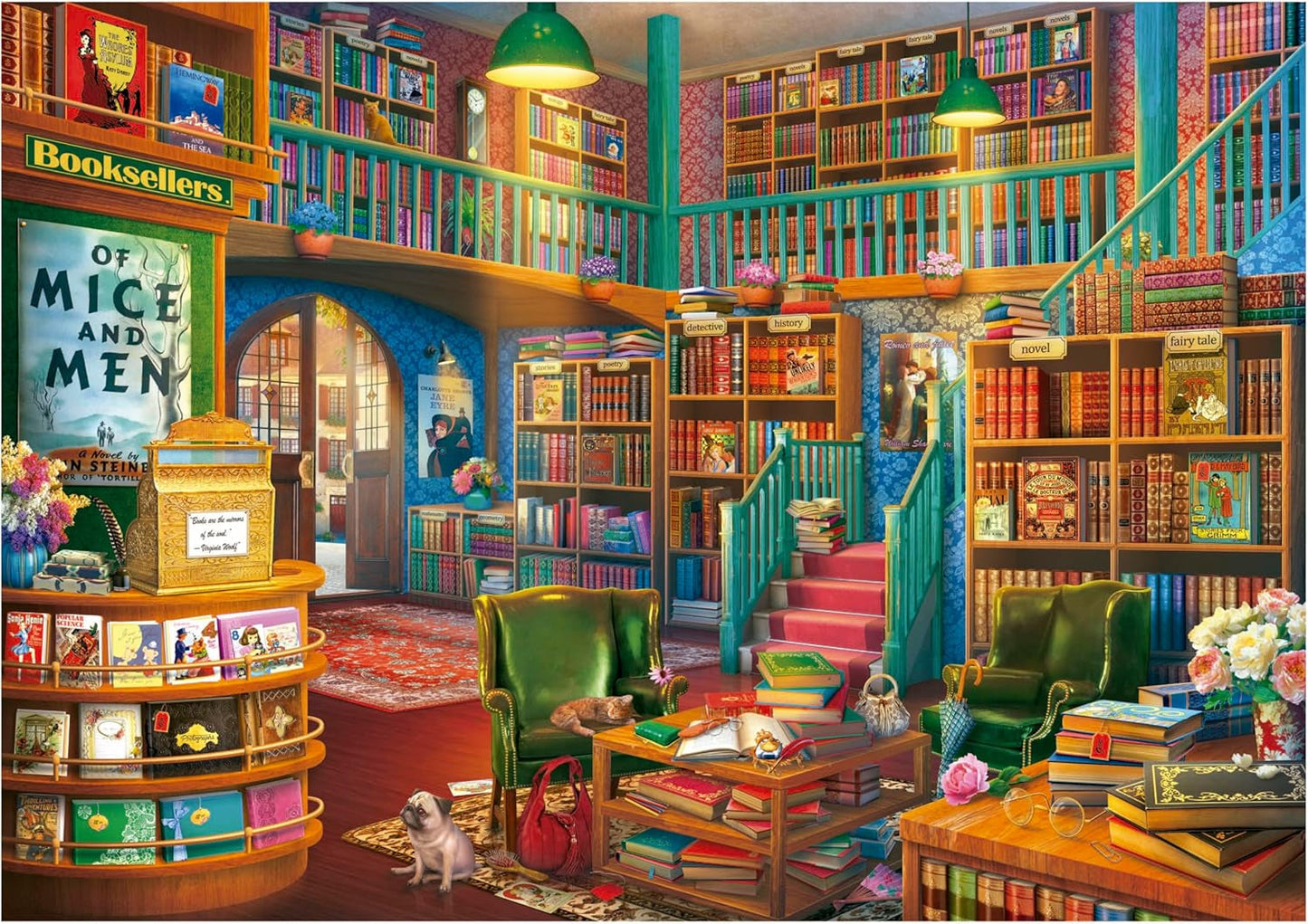 Educa - Puzzle mit 1000 Teilen für Erwachsene | Bibliothek. Abmessungen: 68 x 48 cm. Inklusive Fixpuzzle-Puzzlekleber. Seit 14 Jahren (19925) Puzzle Naty Shop