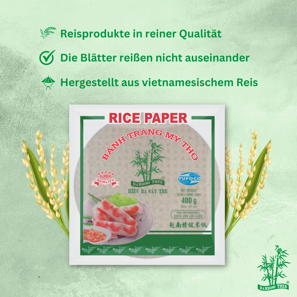 BAMBUSBAUM - Reispapier 22 cm. (Sommerrollen) - 1 x 400 g