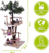Everearth Baumhaus aus Holz – Puppenhaus für Kinder ab 3 Jahren – Nachhaltiges Spielhaus mit Zubehör – Fsc®-zertifiziert – Perfektes Holzspielzeug für fantasievolles Spielen – Puppenhausmöbel EE33767 Naty Shop Puppenhäuser