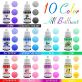 DecorRom, Set mit 10 flüssigen Lebensmittelfarben, 10 x 10 ml Naty Shop