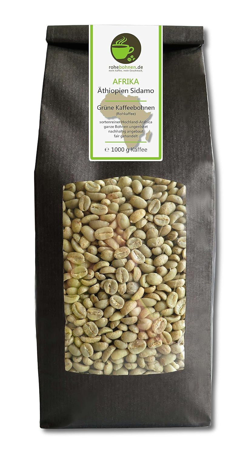 Rohkaffee - Green Highland Coffee Äthiopien Sidamo (grüne Kaffeebohnen 1000g)
