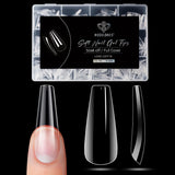 Modelones Nagelspitzen 510 Stück – Full-Cover-Nagelspitzen-Set, Gel-Spitzen-Set, vorpolierte PMMA-Harz-Nagelspitzen, künstliche Nägel zum Aufkleben von Nagelkunst-DIY, kurzes Squoval
