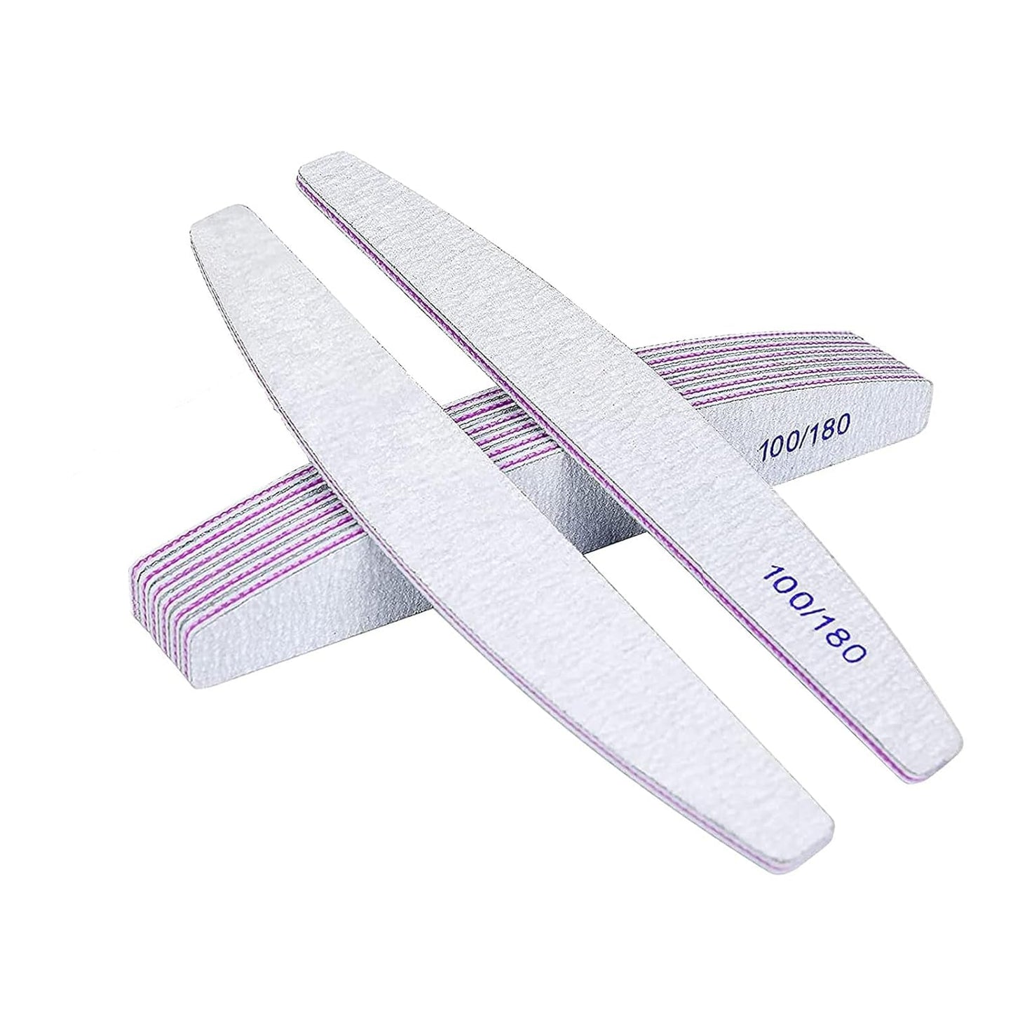 URAQT Professionelle Nagelfeile, 16 Stück, Feile 100/180, Waschbar, Für Nägel, Doppelseitig – Friseursalon, Haustiere (White)