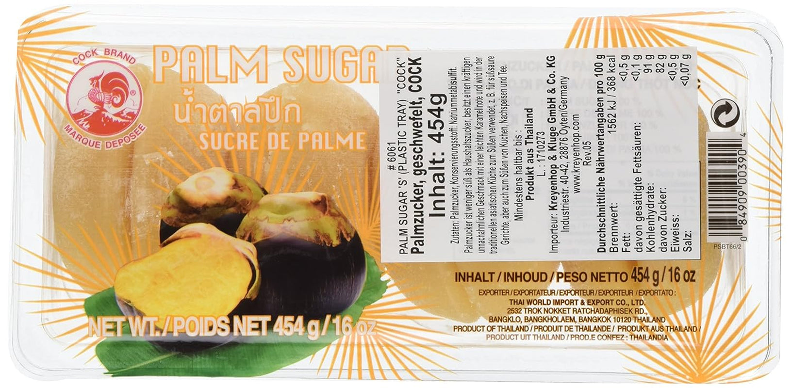 Cock Palmzucker, Scheiben, 4Er Pack (4 X 454 G Packung) Süßstoffe Naty Shop Standardtitel