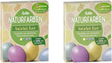 Heitmann Eierfärbe-Naturfarbset, 3 Eierfärbepulver (Gelb, Lila, Graublau), Graspapier-Aufkleberbogen