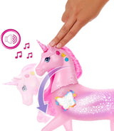 Barbie-Einhorn, das im Dunkeln leuchtet, mit 20 interaktiven Kombinationen aus Licht-, Sound- und Musikeffekten zum Spielen per Knopfdruck und Kopfstreicheln, JCP78