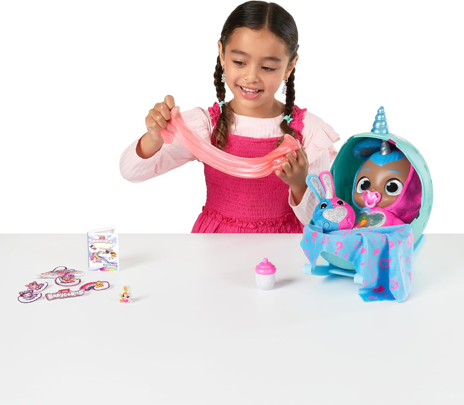 Babycorns Serie 1 der ZURU Magical Cat (Mac) Puppe mit Zubehör, Überraschungsspielzeug zum Auspacken für Kinder und Mädchen