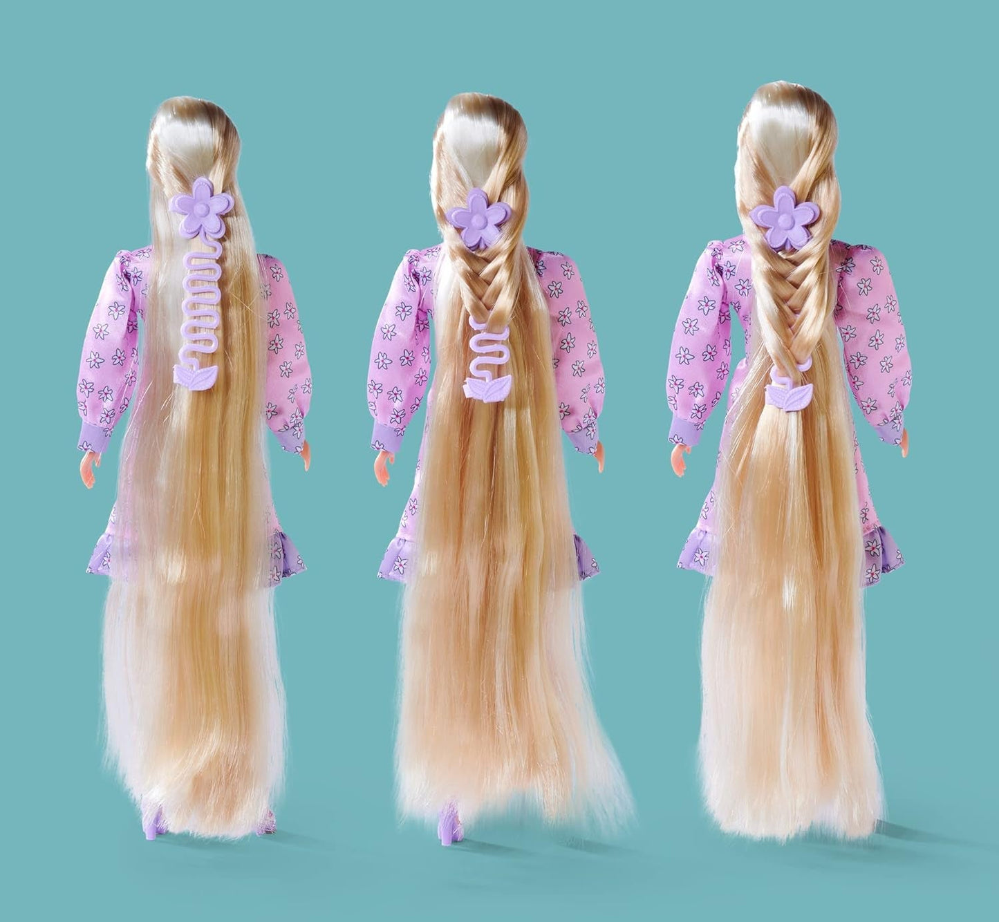 Simba 105733640 - Steffi Love Flower Hair, Puppe mit extra langen Haaren, inklusive 6 Clips, Zopfzubehör und Kamm, 29 cm, ab 3 Jahren