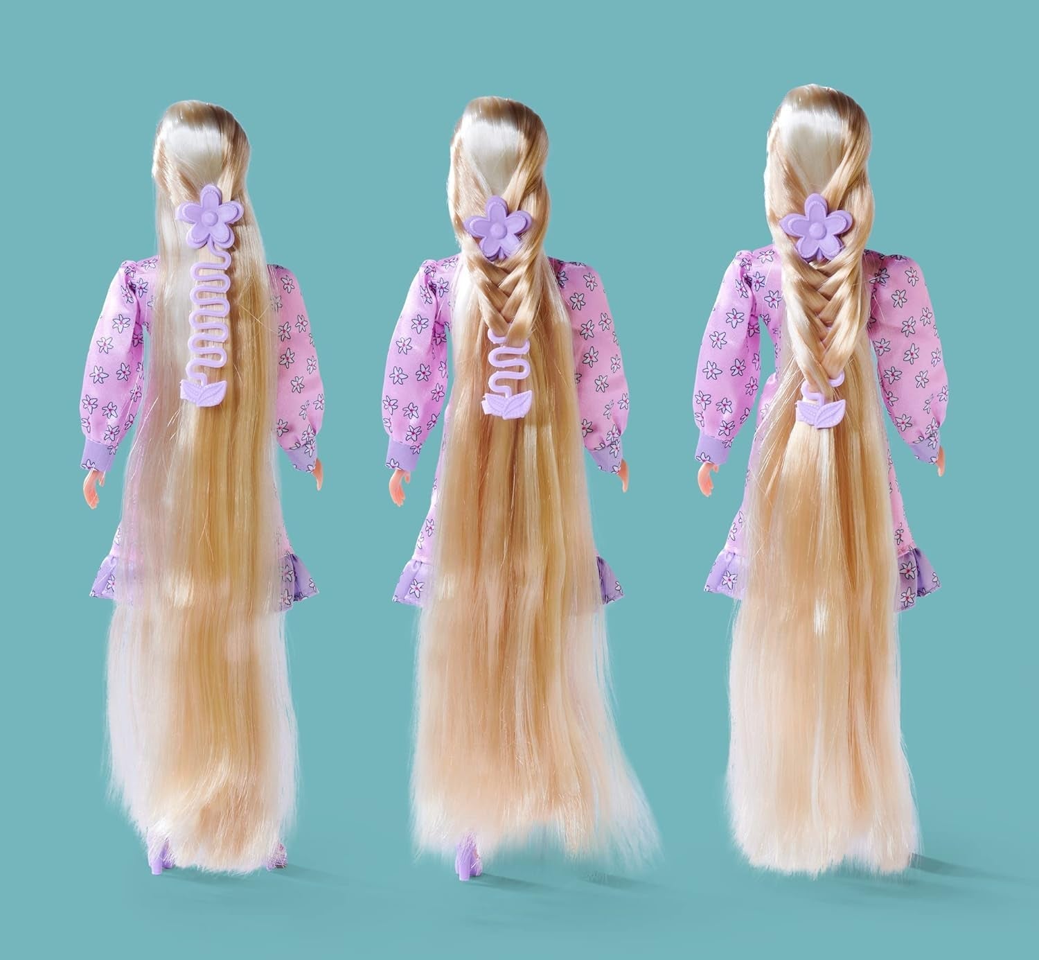 Simba 105733640 - Steffi Love Flower Hair, Puppe mit extra langen Haaren, inklusive 6 Clips, Zopfzubehör und Kamm, 29 cm, ab 3 Jahren