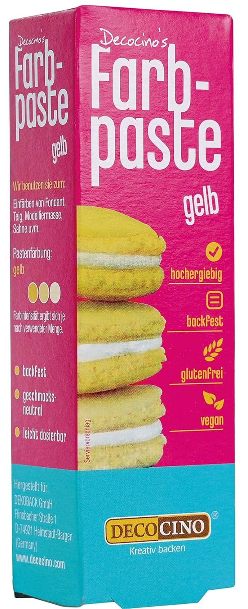 DECOCINO rosa Farbpaste – 20 g – Lebensmittelfarbe, ideal zum Färben von Kuchen, Fondant und Cremes – frei von Azo-Fettsäuren und Gluten