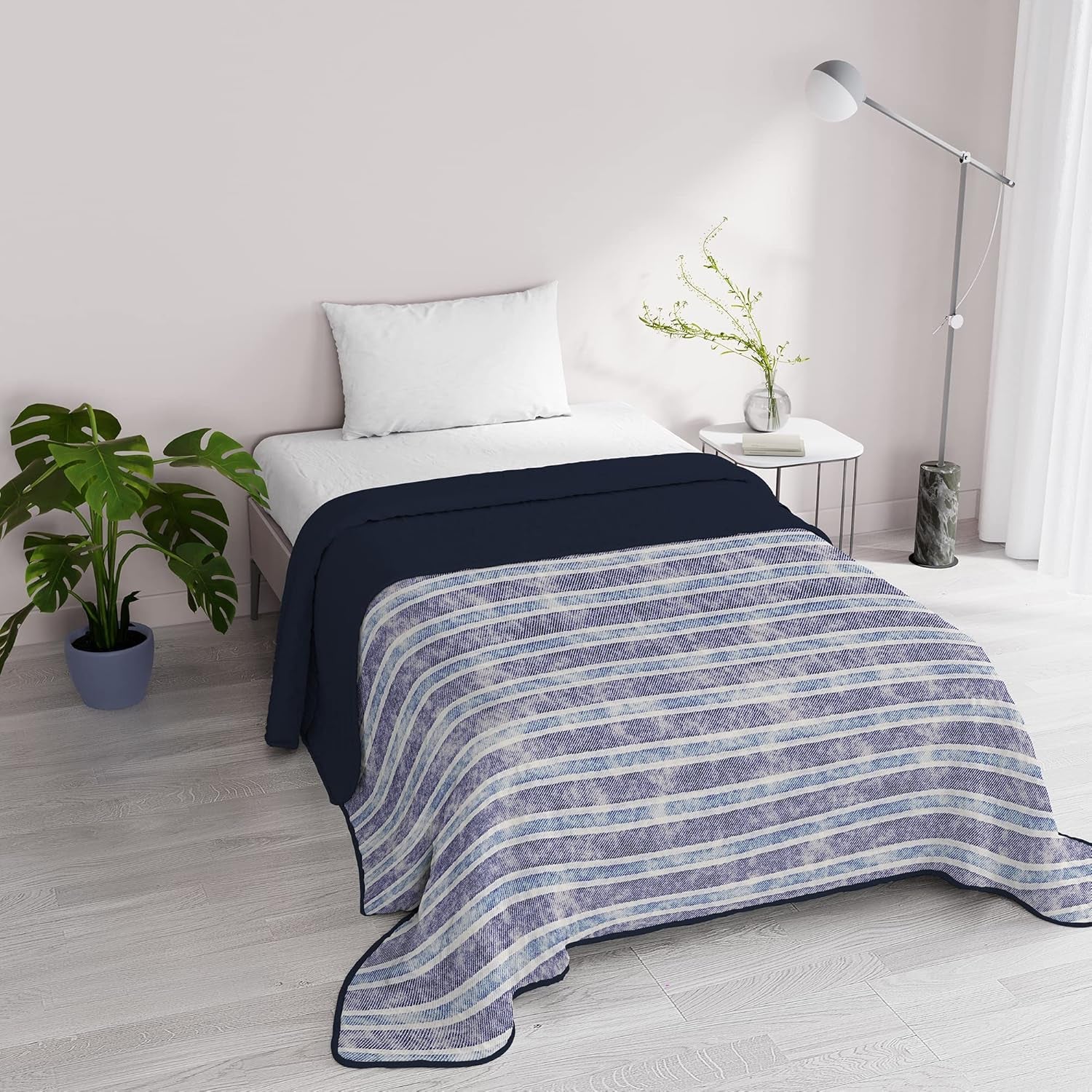 Fantasy Italienische Bettwäsche Mikrofaser Sommer 1,5 Betten Murrine Quilts & Quilts Naty Shop Gestreifte Jeans 1 Posto E Mezzo