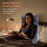 XL-Lesekissen für Bett und Sofa mit abnehmbarer Nackenrolle, ideales Rückenkissen für Erwachsene mit Memory-Schaum für bequemes Lesen, Arbeiten, Spielen, Fernsehen, Entspannen (Grau)