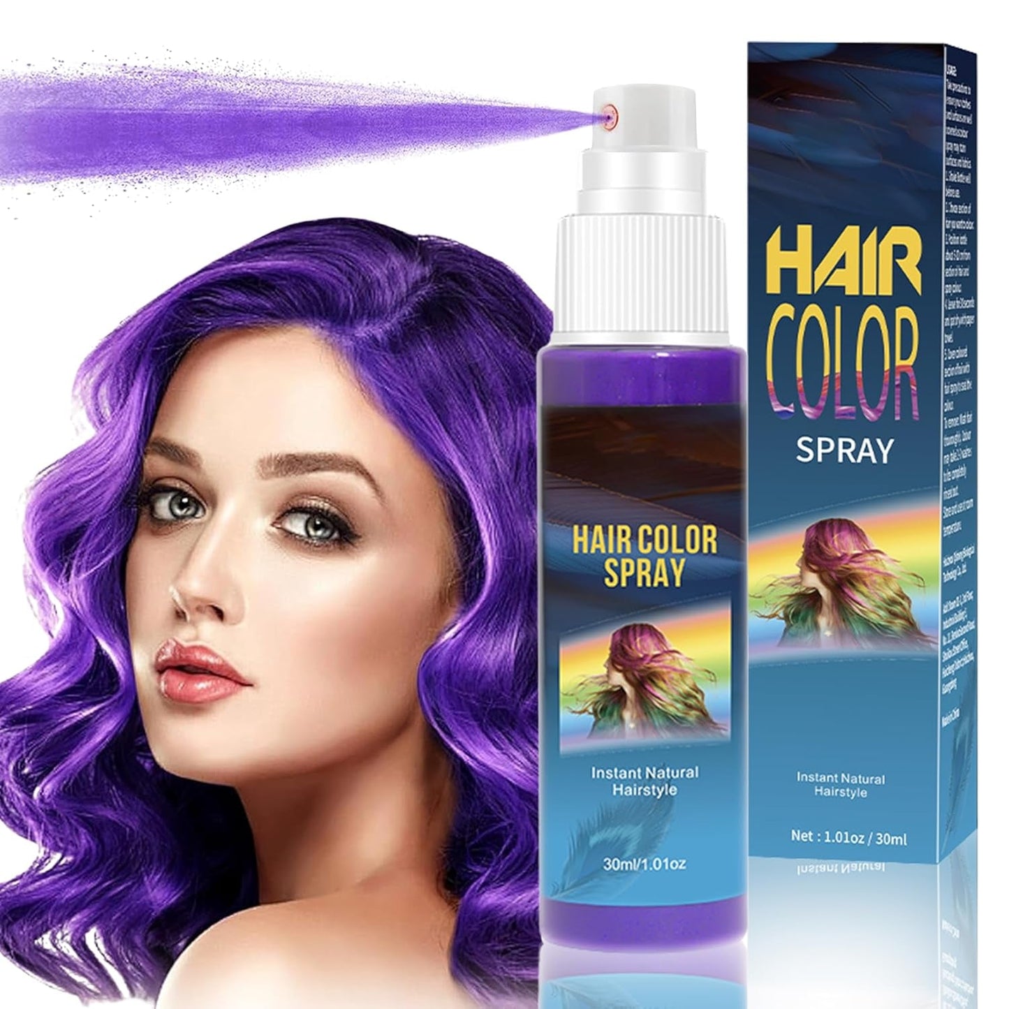 Haarspray-Farbe – 30 ml grünes temporäres Haarfärbespray, natürliches Haarfärbemittel, temporäres Haarfärbespray, waschbare Haarfarbe für Party, Cosplay, Halloween (grün), Naty Shop violette Haarfarbe