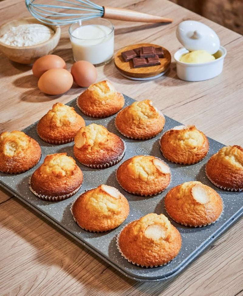 Masterchef MCA-MUF Muffinform Für 12 Cupcakes Muffinblech Aus Karbonstahl, Edelstahl, Stahlformen und Backbleche Naty Shop