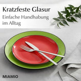 MIAMIO – Set mit 6 Tellern/Speisetellern aus Keramiksteinzeug – Le Papillon-Kollektion (bunt, kleine Teller (6x))
