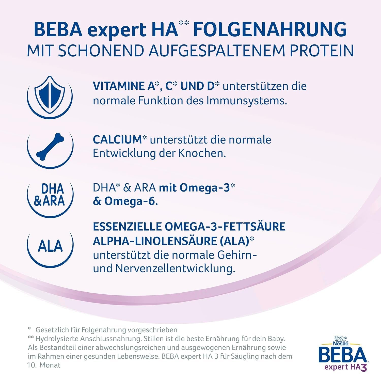 BEBA expert HA 3 Hydrolysierte Fortsetzungsformel, ab 10 Monaten, 1 Packung (1 x 550 g)