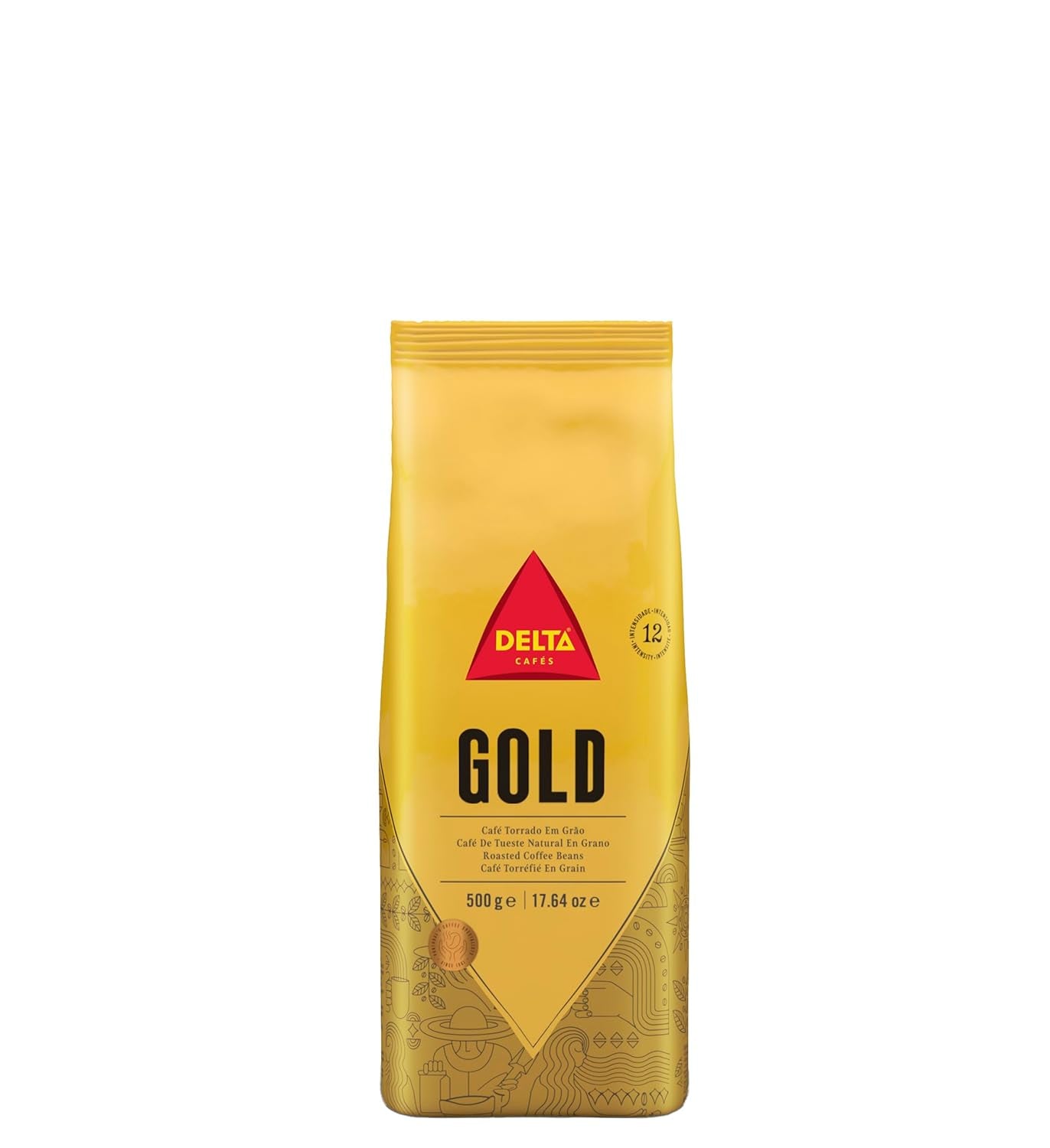 Menge Delta-Kaffeebohnen, Goldverpackung, 500 g