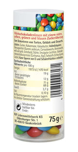 RUF Love Chocolate Schoko-Linsen-Dekorationen, hergestellt aus feiner Vollmilchschokolade mit einer knusprigen und bunten Zuckerglasur, 75 g pro Packung
