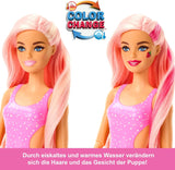 Barbie Pop Reveal Fruit – Überraschungspuppen mit 8 fruchtigen Überraschungen, darunter eine positionierbare, nach Erdbeerlimonade duftende Puppe und ein flauschiger Welpe, ab 3 Jahren, HNW41