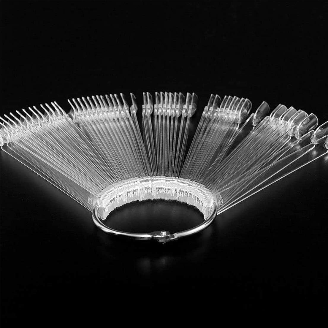 40 Stäbchen für künstliche Nagellackkapseln, praktischer Fächer, Nail Art (40, transparent)