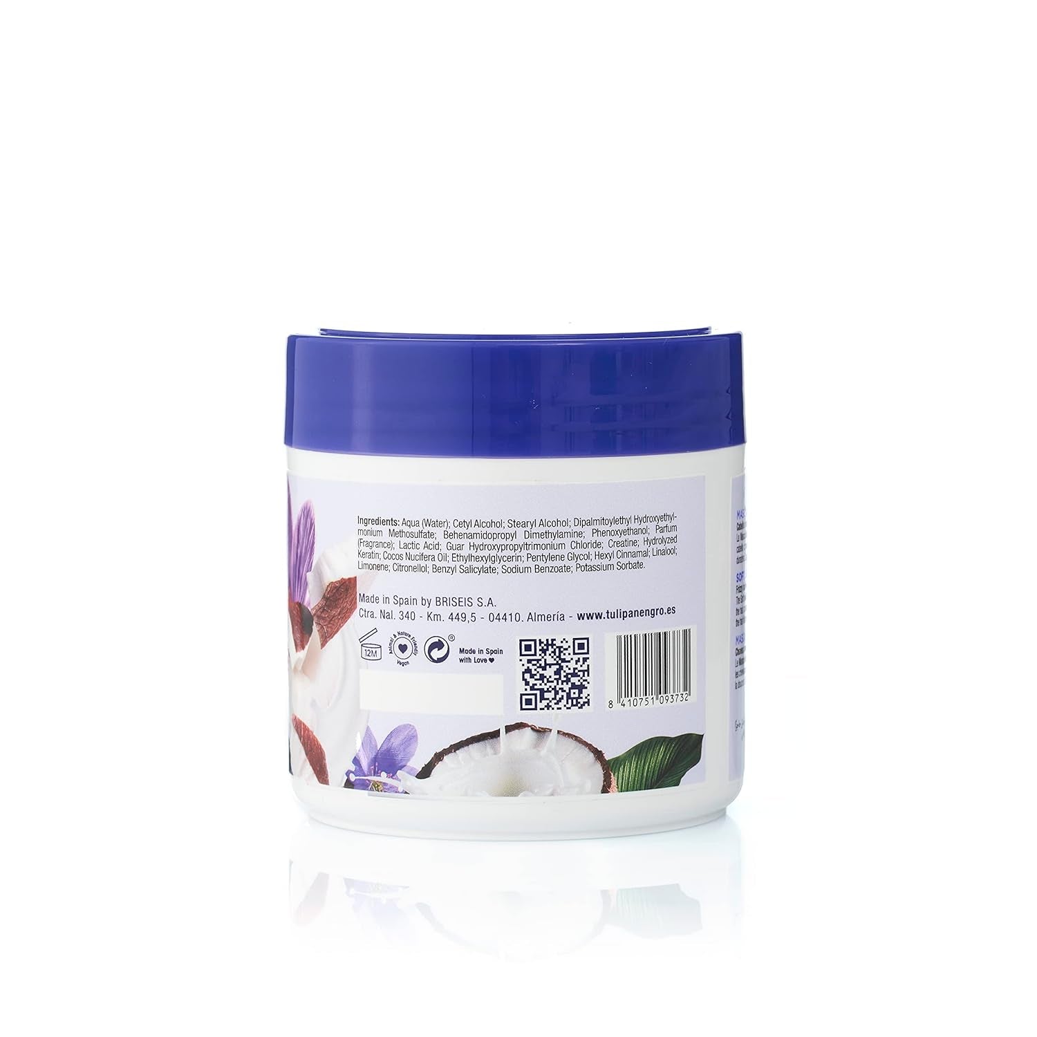 Schwarze Tulpenmaske, weich und geschmeidig, 400 ml Naty Shop Haarmaske