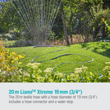 Gardena Liano Xtreme 3/4 Zoll Set, 20m: Extrem robuster Textil-Gartenschlauch mit leichtem, wetterfestem PVC-Innenschlauch (18480-20)