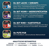 animonda Vom Feinsten Adult Fish & Meat Variety (32 x 100 g), Nassfutter für ausgewachsene Katzen, getreide- und zuckerfreies Katzenfutter, feine Bratlinge in Stücken