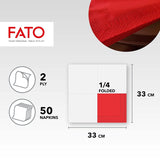 - Einweg-Papierservietten, ideal für zwanglose Mittagessen und Buffets, 50er-Pack Servietten, Größe 33 x 33, 4-fach gefaltet, 2-lagig, rot, 100 % reines Zellulosepapier, FSC-zertifiziert