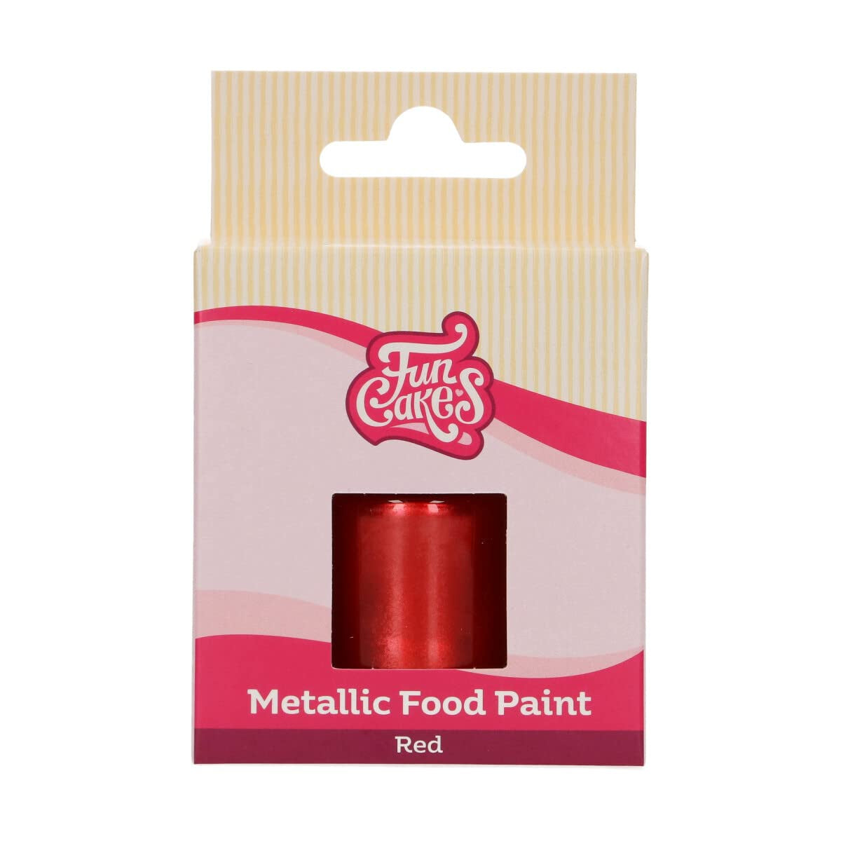 Funcakes rote Metallic-Lebensmittelfarbe: Erzeugen Sie metallische Effekte auf Fondant, Marzipan, Zuckerguss und Keksen. 100 % essbare Lebensmittelfarbe, Halal, geeignet für Vegetarier und Veganer, 30 ml