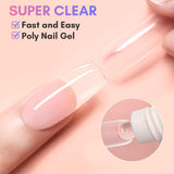 Makartt Poly Nail Extension Gel - 50 ML Extension Builder Acryl Poly Nägel Aufbaugel Extender Gel Für Gelnägel Für Nagelverlängerung, Nagelstärkung, Nail Art Dekoration (Transparent)