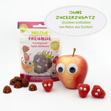 FRECHE FREUNDE Bio-Fruchtgelees, Apfel-, Himbeer- und Reislutscher, fruchtig-süßer Snack für Kinder, glutenfrei, vegan, 20er Pack (20 x 30 g)