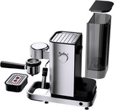 WMF Lumero Espressomaschine, Siebträger, 1400 Watt, Siebträger, 3 Einsätze, für 1-2 Espressotassen, auch für Kapseln, 15 bar, Tassenhalter, Milchaufschäumer, Edelstahl matt
