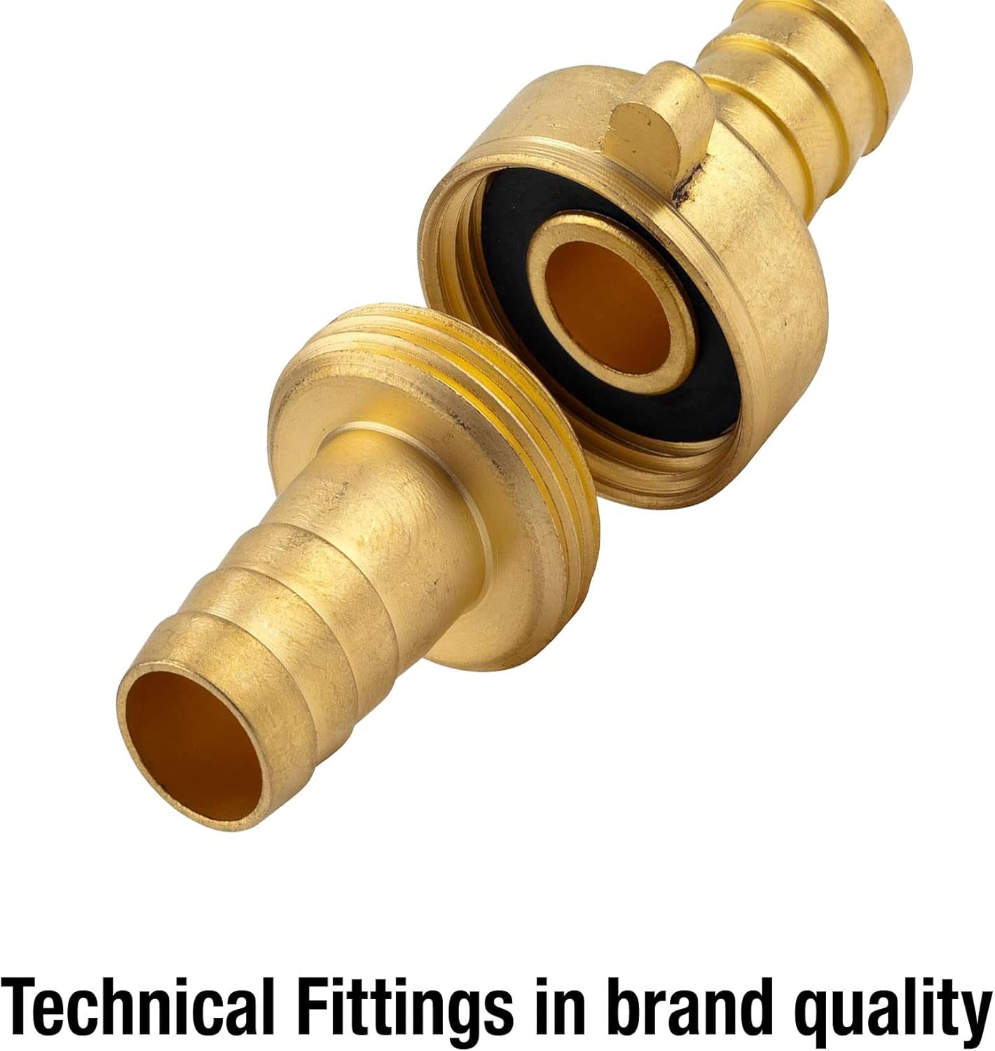 Gardena Messing-Schlaucharmatur, 3-teilig: Schlauchverlängerungsarmatur, 26,5 mm (G 3/4 Zoll) Gewinde, für 13 mm (1/2 Zoll) Schläuche (7151-20)
